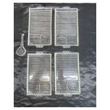 Lot of Vintage fancy Clear Glass Pieces: Trays, Relish Dishes, Bowls, Candle Holders, Luncheon Plates, Ashtray