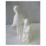 Lot of Vintage Religious Items: wood Altar, 6 hand carved Saint Figurines, Framed Prints, Holy Family statue,2 Crosses and a 1 Crucifix