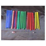 Lot of Vintage Barware: Martini Glasses, Shot Glasses, Cocktail Mixer Glasses, Advertising Swizzle Sticks