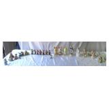 Lot of 27 Vintage Ceramic Figurines Collection: 7 Dwarfs, Bunny Rabbits, Chicken, Christmas Items, Bookends and more