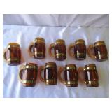 Lot of 9 Vintage 1960s Cowboy Western Themed Barrel Mugs. Siesta ware. Made in USA