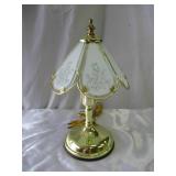 Lot of Vintage 3 1970s -1980s Table Top Lamps Polished Gold Tone & Glass