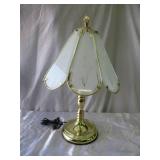 Lot of Vintage 3 1970s -1980s Table Top Lamps Polished Gold Tone & Glass