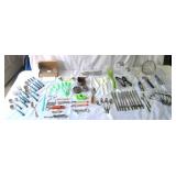 Lot of various Vintage Kitchen Utensils, Silverware, Openers, some Stainless Steel and more