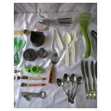 Lot of various Vintage Kitchen Utensils, Silverware, Openers, some Stainless Steel and more
