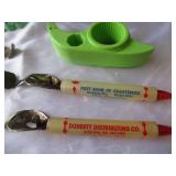 Lot of various Vintage Kitchen Utensils, Silverware, Openers, some Stainless Steel and more