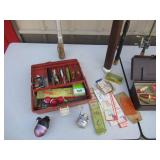 Vintage Lot of Fishing Items: Rods, Tackle, Tackle Boxes, Fishing Net, Rod Holder case, Fishing Reels and more