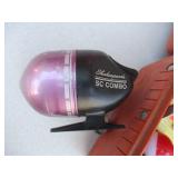 Vintage Lot of Fishing Items: Rods, Tackle, Tackle Boxes, Fishing Net, Rod Holder case, Fishing Reels and more