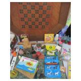 LG Lot of Vintage Toys: Fisher Price, Steel vehicles, Disney Dalmation 101 in Box, Game Board, Ertl, Games, Ginny Carry Case & more