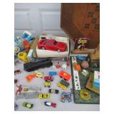 LG Lot of Vintage Toys: Fisher Price, Steel vehicles, Disney Dalmation 101 in Box, Game Board, Ertl, Games, Ginny Carry Case & more