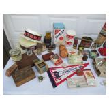 Lot of Vintage Items: Advertising Tins and boxes and more