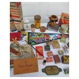 Lot of Vintage Items: Advertising Tins and boxes and more