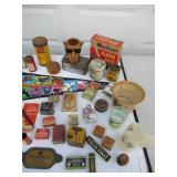 Lot of Vintage Items: Advertising Tins and boxes and more