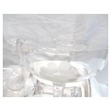 Lot of 21 Vintage Etched Barware Glasses: Cocktail, Deserts- Sherbert, Champagne, Martinis, Daquiris. Art Deco Style