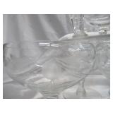 Lot of 21 Vintage Etched Barware Glasses: Cocktail, Deserts- Sherbert, Champagne, Martinis, Daquiris. Art Deco Style