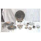 Lot of Vintage Silver Plate items: Platters, Oval Covered Dishes and more