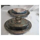 Lot of Vintage Silver Plate items: Platters, Oval Covered Dishes and more