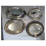 Lot of Vintage Silver Plate items: Platters, Oval Covered Dishes and more