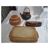 Lot of Vintage Ceramic Decorative Items: Painted Plate, Teapot, Coffee pot w/ Sugar & Creamer, Ashtrays, Creamers and more