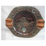 Lot of Brass tone Items: Large pot, Cup & Saucer, Trivets, Candle holders & Snuffer and more