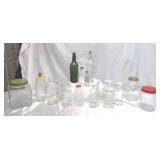 Lot of Vintage Glass Bottles & Jars. Collectible