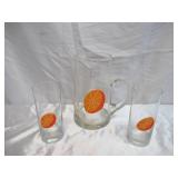 Lot of Citrus Themed Drinkware Sets. 2 are New in original boxes. Oranges Limes Lemons