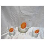 Lot of Citrus Themed Drinkware Sets. 2 are New in original boxes. Oranges Limes Lemons