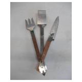 Vintage Lot of Utensils: Knives: BBQ Utensils, Vernco Set some with wood handles