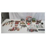 Lot of Vintage Hand Tools & Hardware: Staple Guns, Screw Drivers, Pliers, Files and more