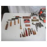 Lot of Vintage Hand Tools & Hardware: Staple Guns, Screw Drivers, Pliers, Files and more