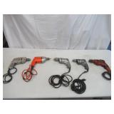 Lot of Vintage Electric Drills: Black & Decker, SKIL, Toolshop