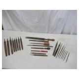 Vintage Lot of Metal Files & Rasps. Some with wood handles. Woodworking Tools.