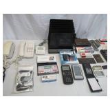 Lot of Vintage Items: Office items- Staplers, Medical Items, Bank Bags, Analog phones, Caller ID, Small Fan