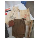 Lot of Vintage Items: Office items- Staplers, Medical Items, Bank Bags, Analog phones, Caller ID, Small Fan