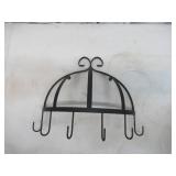 Lot of Kitchen / Coffee Items: 2 Metal Wall Mount Racks with Hooks, Mr. Coffee 4 Cup Coffee Maker.