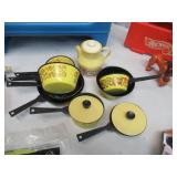 Lot of Vintage Toys: Fisher Price Chairs, Barbie Doll, Halloween Makeup, Wigs, Child