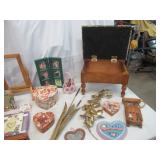 Lot of Vintage Home Decor: Stool, Shelf, Picture Frames, Photo Album, Decorative Boxes and more
