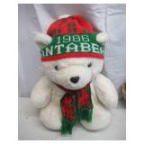 Lot of Teddy Bears & Teddy Bear Lamp. 1986 Santa Bear