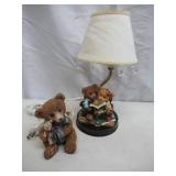 Lot of Teddy Bears & Teddy Bear Lamp. 1986 Santa Bear