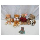 Lot of Teddy Bears & Teddy Bear Lamp. 1986 Santa Bear