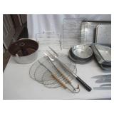 Lot of Bakeware: Bundt Pans, Baking Pans, Cooling Racks, Mixing Bowls, Utensils and more