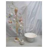 Easter Decorations: Easter Egg Tree, Baskets, Easter Grass, Eggs and more.