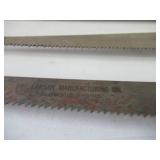 Lot of Vintage Hand Saws, Miter box, Coping Saws & various blades.