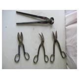 Lot of Vintage Tin Cutting Snips, Shears, Pliers and more