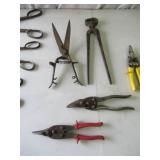 Lot of Vintage Tin Cutting Snips, Shears, Pliers and more
