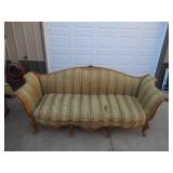 Vintage wood frame Sofa with down cushion