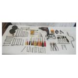 Lot of Hand Tools: Wrenches, Screw Drivers, Drill, Rachets and more