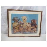 Framed Watercolor Art Print by Lois Osterberg "Gentle Bears" Local Wisconsin Artist