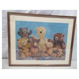 Framed Watercolor Art Print by Lois Osterberg "Gentle Bears" Local Wisconsin Artist