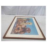 Framed Watercolor Art Print by Lois Osterberg "Gentle Bears" Local Wisconsin Artist